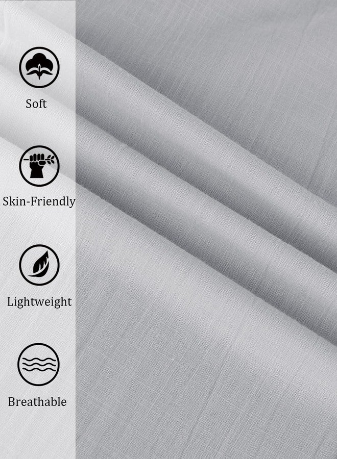 PASLTER Mens Casual Linen Pants Loose Fit Straight-Legs Elastic Drawstring Waist Summer Beach Yoga Long Pants A-Grey - Image 5